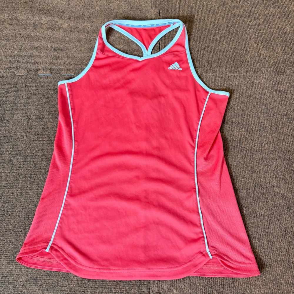 Adidas Climalite Womens Running Tank Top Coral Pink Racerback Mesh Size Medium